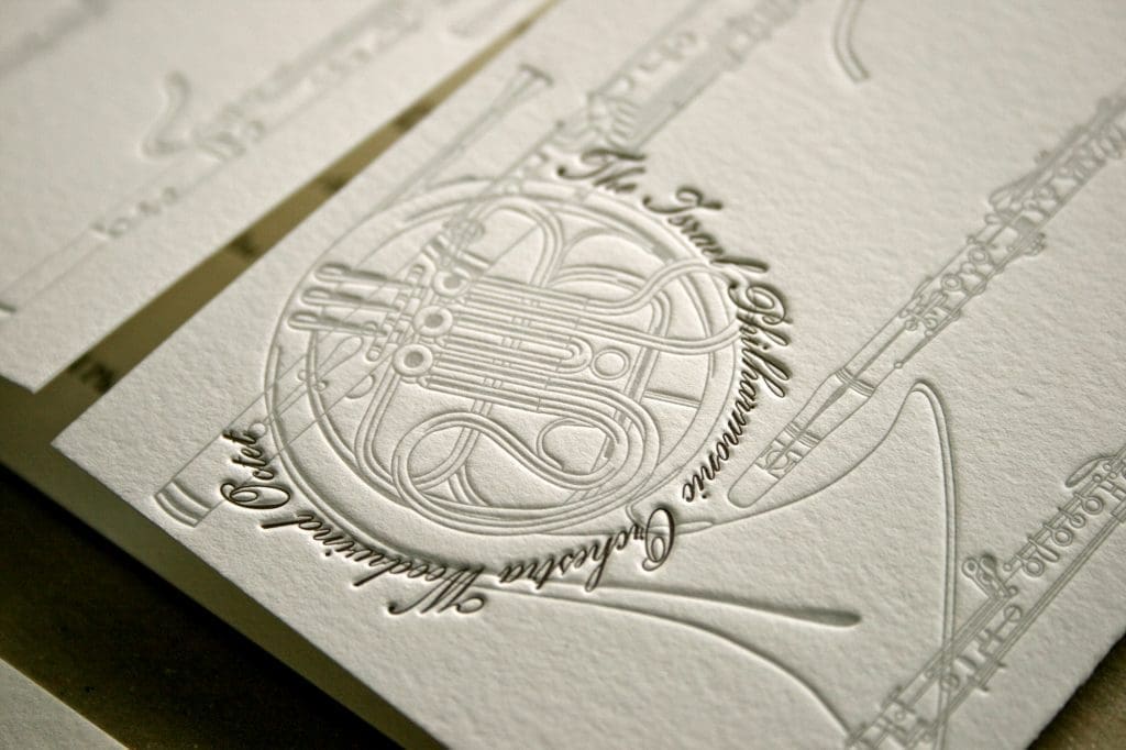 American Friends of the Israel Philharmonic Orchestra Letterpress Invitation