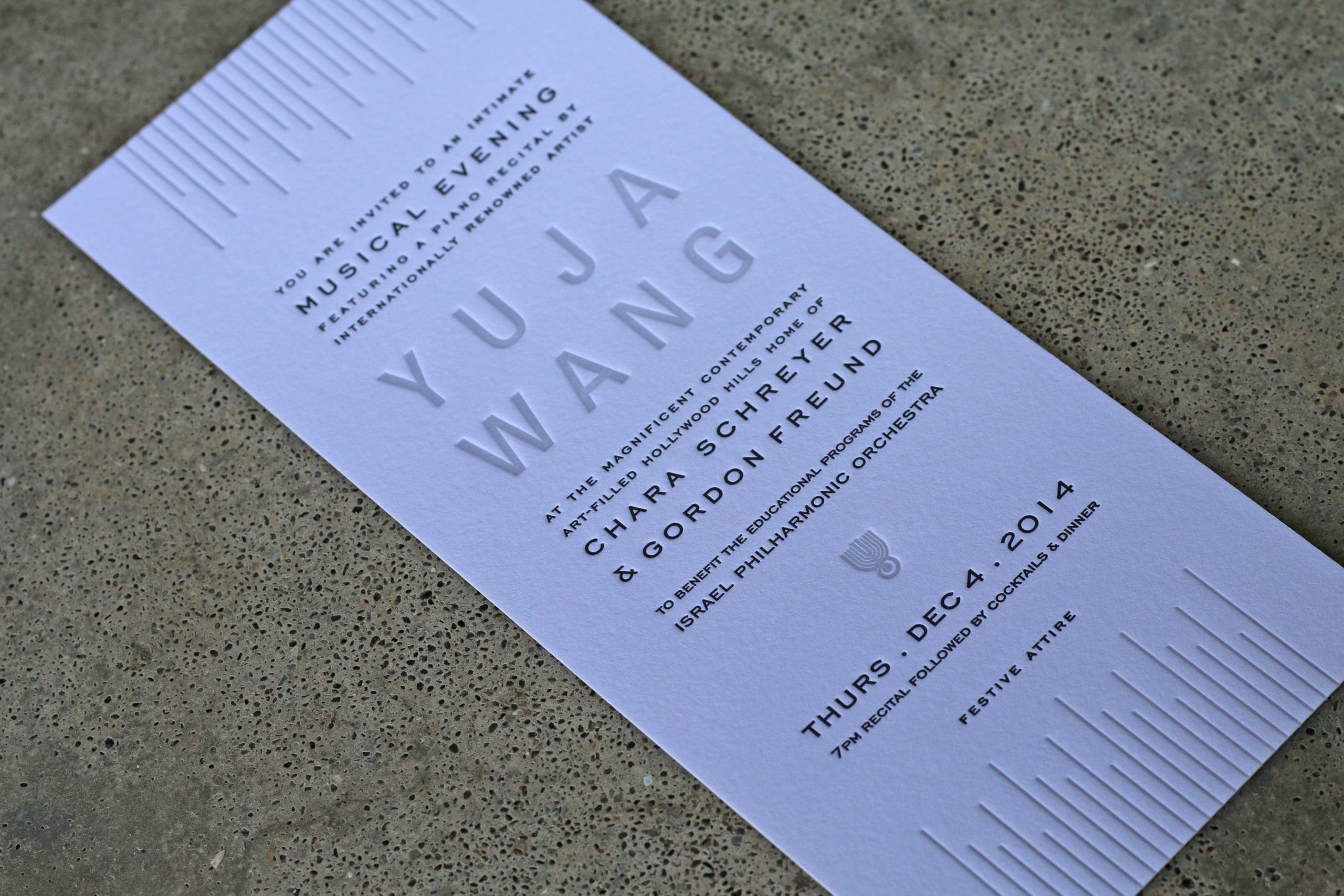 Yuja Wang Piano Recital Invitation