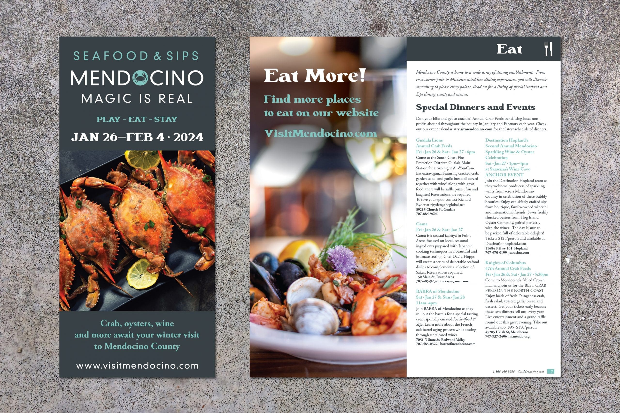 Visit Mendocino County Seafood and Sips Festival Brochure 2024